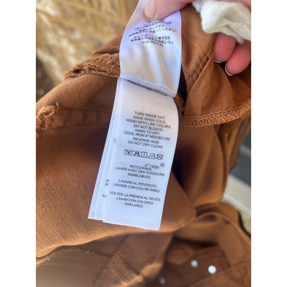 Black Label Lauren Ralph Lauren Coated Skinny Jeans Women's 6 Brown Pants - Picture 10 of 14